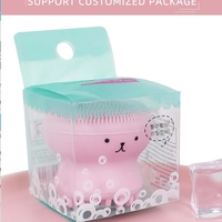 Dispozitiv curatare faciala si exfoliere din silicon, cu burete absorbant, deschide porii si inlatura delicat impuritatile, Neo™ Octopus, Roz
