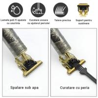 Masina de Tuns NEO™, Trimmer Vintage, pentru Tundere, Conturare, cu Acumulator