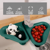 Cosulet de Scurgere Neo™ pentru Chiuveta, Forma de Lebada, Prindere de Baterie, Verde