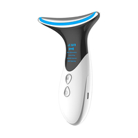 Dispozitiv de Lifting si Rejuvenare Faciala 3 in 1 Neo Premium, cu functii multiple, curatare, masaj antirid, inchidere pori, Silver Blue