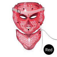 Masca LED Cosmetica Tratament Fotoni Fata si Gat, Neo™ Beauty, Anti-imbatranire, Anti-Acnee, Functie de Lifting, 7 Culori LED, Tratament non invaziv, Alba