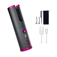 Ondulator Automat fara fir Wireless, Neo™ Ciuff®, cu 2 clame de par, un pieptan, 6 trepte de temperatura si afisaj LCD, 150 - 200 °C, baterie incorporata, Incarcare USB, Antracit-Roz