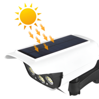 Lampa Solara Tip Camera Falsa 77 LED cu Panou solar, 10 W, Senzor miscare, 1200 mAH, Design Realist, Alb, Neo™