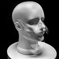 Masca protectie faciala nas gura pentru Barbati, Neo Half Man, transparenta, usoara, dezinfectabila, reutilizabila, fashion