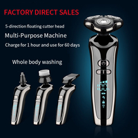 Aparat de ras electric 7 Capete, cu maner lung, Neo™ Blade 3D Samurai®, functie de trimmer, multifunctional, fara fir, incarcare USB, rezistent la apa, 3 lame independente, usor de curatat, sistem 7 in 1, Black-Silver