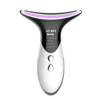 Dispozitiv de Lifting si Rejuvenare Faciala 3 in 1 Neo Premium, cu functii multiple, curatare, masaj antirid, inchidere pori, Silver Blue
