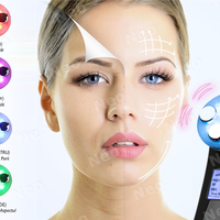 Aparat Profesional de ingrijire faciala prin Rejuvenare cu Fotoni 5 in 1 Neo Photon™, pentru intinerirea pielii, efect anti-rid, tratament Electroporare, RF lumina LED, inchide porii, elimina acneea, albire, pentru fata/gat, stativ incarcare rapida, Negru