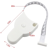 Ruleta de croitorie Neo™, F150, Auto-strangere, Lungime de pana la 150 cm/60 inch, Stift de blocare, Alb