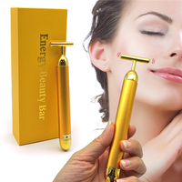 Aparat Masaj Facial Profesional, Neo™ Beauty Energy T Shape Bar, 24K Gold, Efect de Lifting Facial si Revitalizare a Tenului, Anti-Rid