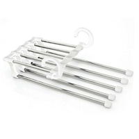 Umeras Pliabil Neo™ Organizator Compact® pentru perechi de pantaloni, cu tije din inox, 48 x 15 cm, Argintiu