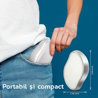 Dispozitiv de Epilare Neo™ Epyl® prin Frecare, Reutilizabil, Portabil, tip Cristal, Fara Durere, Argintiu