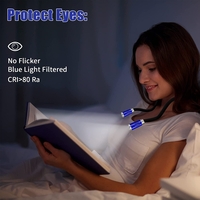 Lampa de lectura, Plastic/Silicon, LED, Luminozitate reglabila, Albastru