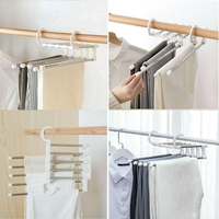 Umeras Pliabil Neo™ Organizator Compact® pentru perechi de pantaloni, cu tije din inox, 48 x 15 cm, Carlige Albe