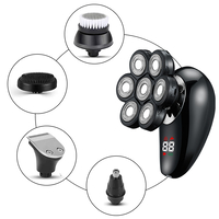 Aparat de ras electric 7D, Neo™ 7 Blade Samurai®, multifunctional, fara fir, incarcare USB, 100% rezistent la apa, 7 lame independente, usor de curatat, sistem 7 in 1, Negru
