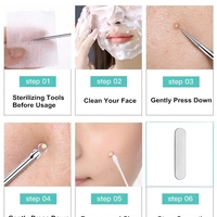 Set 6 pensete pentru extractie puncte negre, comedoane, acnee, ustensile cosmetice din inox, metalic, Neo™ Premium®