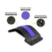 Dispozitiv Ortopedic NEO™ 3in1, pentru Suportul, Intinderea, Masajul si Relaxarea Zonei Lombare, Albastru