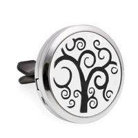 Difuzor auto aromoterapie Neo™ HG052, Tree of Life Windy, 1 pad burete inclus, cu uleiuri esentiale, eco friendly, otel inoxidabil