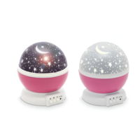 Lampa de Veghe pentru Copii cu Proiectii de Stele si Luna, Functie de Rotatie, Roz, Neo™