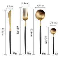 Set Tacamuri in Stil Portughez, 24 piese, din Otel Inoxidabil, Auriu/Negru, Neo™