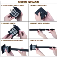 Lampa Solara de Exterior, pentru Gradina, cu Tarus, tip Felinar, Decorativa, Senzor de Lumina, Waterproof, Lumina Calda, Negru, Neo™