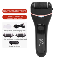 Set Aparat indepartare bataturi si piele uscata Calus Neo Foot Polisher, display digital, LED, incarcare USB, capat suplimentar si 3 role, 2000 rpm, Negru