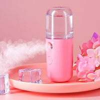 Pulverizator Mini Spray Neo Nano Premium, hidratare corp si ten, Curatare faciala profunda, Portabil, Incarcare USB, 30 ml, mini, Roz