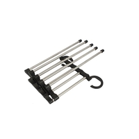 Umeras Pliabil Neo™ Organizator Compact® pentru perechi de pantaloni, cu tije din inox, 48 x 15 cm, Carlige Negre