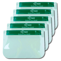 Set 5 Viziere Profesionale de protectie faciala reutilizabile, foarte usoare, comode, din plastic cu suport burete pe frunte, 33x22 cm, Neo Green Guard
