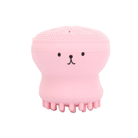 Dispozitiv curatare faciala si exfoliere din silicon, cu burete absorbant, deschide porii si inlatura delicat impuritatile, Neo™ Octopus, Roz