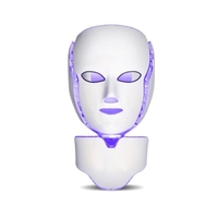 Masca LED Cosmetica Tratament Fotoni Fata si Gat, Neo™ Beauty, Anti-imbatranire, Anti-Acnee, Functie de Lifting, 7 Culori LED, Tratament non invaziv, Alba