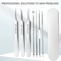 Set 8 pensete pentru extractie puncte negre, comedoane, acnee, ustensile cosmetice din inox, metalic, Neo™ Premium®