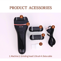 Aparat indepartare bataturi si piele uscata Calus Neo™ Foot Polisher V601, cu display digital, iluminare LED, incarcare USB, capat suplimentar si 3 role microminerale, 2000 rpm, Negru