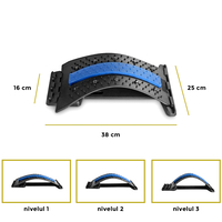 Dispozitiv de Masaj Lombar si Stretching Neo™ cu Functie de Presopunctura si Stretching maxim 150 kg, Albastru