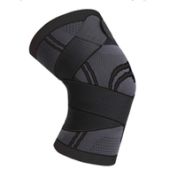Genunchiera elastica ajustabila cu bretele elastice respirabila marca Jetitude™,1 Bucata Gri cu Negru Marime XL