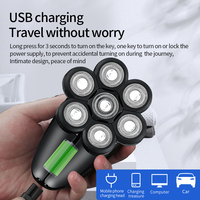 Aparat de ras electric 7D, Neo™ 7 Blade Samurai®, multifunctional, fara fir, incarcare USB, 100% rezistent la apa, 7 lame independente, usor de curatat, sistem 7 in 1, Silver