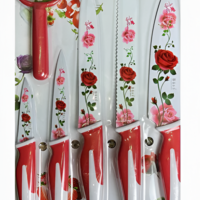Set de Bucatarie NEO™ Format din 5 Cutite si Razatoare, Model Floral