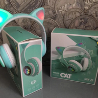 Casti wireless cu urechi de pisica, Neo™ Soundy® pliabile STN-28 Verde Menta