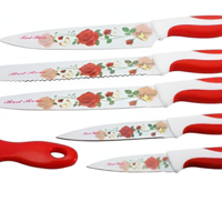 Set de Bucatarie NEO™ Format din 5 Cutite si Razatoare, Model Floral