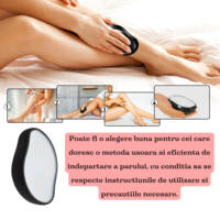 Epilator cu Cristale, Prin Frecare, Fara Durere, Intretinere Usoara, Reutilizabil, Portabil, Negru