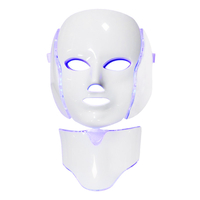 Masca LED Cosmetica Tratament Fotoni Fata si Gat, Neo™ Beauty, Anti-imbatranire, Anti-Acnee, Functie de Lifting, 7 Culori LED, Tratament non invaziv, Alba