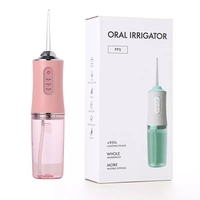 Irigator bucal si oral profesional PPS Pulse® Neo™, 140 PSI, Functie masaj, rotatie 360°, portabil, 4 moduri, acumulator 1400mAh, 4 duze incluse, 220 ml, roz