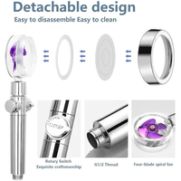 Para cap de dus SERALUNA®, elice speciale pentru cresterea presiunii apei, argintiu, on/off buton, filtru anti-calcar
