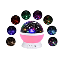 Lampa de Veghe pentru Copii cu Proiectii de Stele si Luna, Functie de Rotatie, Roz, Neo™