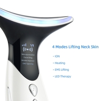 Dispozitiv de Lifting si Rejuvenare Faciala 3 in 1 Neo Premium, cu functii multiple, curatare, masaj antirid, inchidere pori, Silver Blue