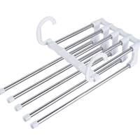 Umeras Pliabil Neo™ Organizator Compact® pentru perechi de pantaloni, cu tije din inox, 48 x 15 cm, Carlige Albe
