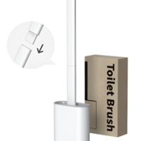Perie de Silicon pentru Toaleta. cu Suport din Plastic, Aspect Modern, Alb, Neo™