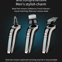 Aparat de ras electric 7 Capete, cu maner lung, Neo™ Blade 3D Samurai®, functie de trimmer, multifunctional, fara fir, incarcare USB, rezistent la apa, 3 lame independente, usor de curatat, sistem 7 in 1, Black-Silver