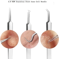 Set 8 pensete pentru extractie puncte negre, comedoane, acnee, ustensile cosmetice din inox, metalic, Neo™ Premium®