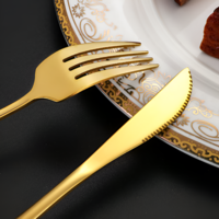 Set Tacamuri cu Finisaj Lucios, 24 piese, din Otel Inoxidabil, Auriu, Neo™