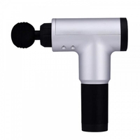 Aparat de Masaj Profesional, cu 4 capete interschimbabile si 6 trepte de intensitate, Neo™ Professional Gun®, pentru dureri musculare, reumatice, anticelulitic, Gri